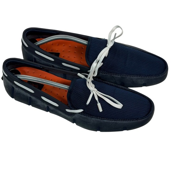 SWIMS Navy Blue Braided Lace Loafers Mens Size 10 Water Resistant Boat Shoes main image 14